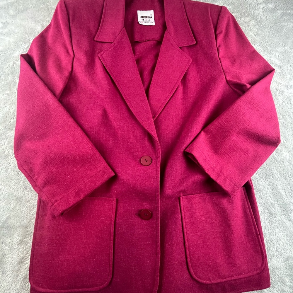 Suburban Petites Women’s Blazer Jacket Made in USA Size L